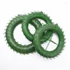 Decorative Flowers Christmas Wreath Round 17CM Plastic Green Ring For DIY Flower Arrangment