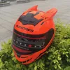 Motorcycle Helmets Brand Malushen Full Face Helmet Men And Women Cool Personality Design Anti Fogging Visor With Horns