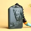 قلادات قلادة Jade Natural Hetian Guan Yu Brand Jewelry Lucky Safety Amulet Mamulet Fine