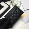 Luxury Designer Caviar Card Holder Genuine Leather Purse Womens Fashion Coin Purses Mens Credit Cards Wallet Bag Travel Documents Passport Holders