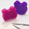 Silicone Scrub Pad Washing Brush Mat Make Up Tool Cosmetic Brushs Cleaner Scrubber Box Almohadilla De Limpieza De Brochas De Maquillaje