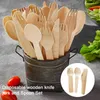 Dinnerware Sets 12 Pcs/Set Disposable Eco-Friendly Wooden Cutlery Forks Spoons Dessert Utensils Party Birthday Home