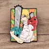 Broches chainsaw man pin para mochilas roupas coisas legais pinos de esmal