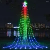 Strings 9x3M Dreamcolor Noël Star String Lights extérieur 300 LED RGB Cascade Arbre Lumière avec Topper pour le décor de vacances de mariage