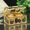 Enrole o Gold Gold Silver Pvc Package Box Window Chocolate Crack Goodies para embalagem de aniversário Festa de casamento FESTIPES 2PCS