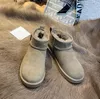 Austrália Brand New Mini 5804 Botas de neve 2022 Antelope Brown Reina Brown Boots Warm Boots Womens Half Boot Inverno Inverno Fluffy Furry Satin Bootsi Twilight Pink Senhorin