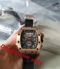 5 -gwiazdkowy Super Factory Man Man Watch Hardlex Crystal Stal nierdzewna Automatyczna mechaniczna męska zegarki czarne wybierane gumowe pasek na rękę