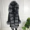 Women's Fur Real Liner Silver Collar Women Winter Casual Fashion Warm Overcoat Detachable Parka Coat