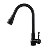 Kitchen Faucets ZGRK Faucet Blackened Brass Sink Mixer Deck Mounted Single Handle Hole Pull Out