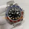 3 Style Automatic Watch Men's 40mm Date Black Dial Red Blue Luminous Ceramic Bezel CLEAN Cal.3186 Movement Mechanical 28800 vph/Hz Wristwatches Watches