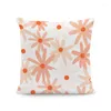 Kudde färgglada blommor persika hud täcker 45 45 cm nordisk stil hem vardagsrum dekor kast för bäddsoffa