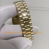 6 Färg med låda Klockor Mens Datum 18K Gul guld Champagne Diamond Dial Black 40mm Armband Asia 2813 Rörelse Automatisk mekanisk klocka