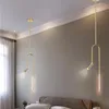 Kolye lambaları Modern kapalı başucu yatak odası LED hafif yaratıcı lamba yemek odası avize mutfak siyah altın asma aydınlatma
