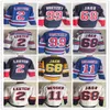 Maillots de hockey Vintage NY 11 Mark Messier 99 Wayne Gretzky 68 Jaromir Jagr 2 Brian Leetch Uniformes rétro cousus bleu marine blanc