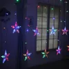 Strings Christmas Lights Garland Curtain Star LED String Fairy Outdoor Indoor For Bedroom 2023 Year Party Wedding Decoration