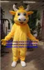 Cosco amarillo Kerbau Buffalo Mascot buey Bull Bull Caate Totado Adulto Car￡cter Sports Carnaval Conmemorante Souvenir ZX1604