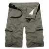 Men's Pants Mens Military Cargo Shorts Summer Army Green Cotton Men Loose Multi-Pocket Homme Casual Bermuda Trousers