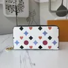 Clutch-Taschen 23SS Modedesigner Zippy WALLET Herren Damen Leder-Reißverschluss-Geldbörsen trendige Blumen Münzgeldbörse Handtaschen Langes Kartenetui mit trendigen Farben