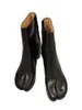 부츠 2022 브랜드 디자인 Tabi 분할 발끝에서 청키 한 하이힐 여성 가죽 Zapatos Mujer 패션 가을 신발 Botas Y2211