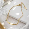 Fußkettchen, Stahl, Titan, verblasst nicht, 18 Karat Gold, Doppelfisch-Fußkettchen, Damenschmuck, Trend, Sommer, Glückskette, leichter Luxus, Charme, Strandgeschenk