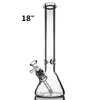 18 inch tall 7mm thick Hookahs beaker water bongs female 14mm heady recycler oil rigs beaker bubbler glass pipes bowl