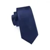 Bow Ties SN-770 MidnightBlue Solid Tie Hanky ​​Cufflinks Sets Men's Silk voor formeel bruiloft Meeting Party Bruidegom GRATIS