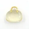 Pendant Necklaces Cute Handbag Shape Natural Stone Reiki Healing Quartz Lapis Yellow Pink Crystal Pendulum For Women Girls Wedding Jewelry