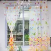 Gardin 2022 f￶r vardagsrum ren elastisk voile semi polyester fj￤rilar m￶nster f￶nster gardiner