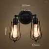 Wall Lamps American Country Iron Lamp Double Head Light E27 Edison Sconce Restaurant Bar Retro Home Lights