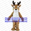 Long Fur Brown rendier Moose Mascot Costume Elk Wapiti Caribou Alces Deer karakter trouwen met huwelijkse middelen de meest uitgelezen goederen ZX1361