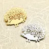 Broches Wulibaby roestvrij staal hedgehog voor vrouwen mannen 2-kleuren schoonheid mooie huisdieren dieren feestkantoor pins geschenken