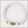 Braccialetti con ciondoli Braccialetti con ciondoli Perline in pietra naturale Bracciale con testa di Buddha in oro Occhio di tigre Braccialetti con perline Yoga Per uomo Donna Amico Gif Dhbjy