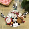 Dijkartikelen sets kerstversieringen tafel mes en vork set creatieve cartoon el tafelgerei santa claus tas