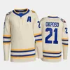 Maillot de hockey classique Heritage 2022 21 Kyle Okposo 26 Rasmus Dahlin 29 Vinnie Hinostroza 33 Colin Miller 53 Jeff Skinner 72 Tage Thompson