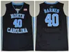 Unc Tar Heels Camisa de basquete da Carolina do Norte 5 Nassir Little 15 Vince Carter 32 Luke Maye Michael College