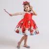 Girl's Dresses 3 4 5 6 7 8 Year Girls Christmas Xmas Eve Princess Gown Cartoon Birthday Clothes Children Snowman 221110