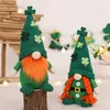 St Patricks Day Gnome Shamrock Faceless Doll Green Clover Gnomes Saint Patrick Irish Plush Gnome Elf St Patricks Day Decorations CPA4456 tt1111