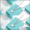 Colliers pendants Colliers pendents Poulable Chaîne de chaîne Brand Key Heart Collier Gold Sier For Women Jewelry Gift Drop Livrot 24932583