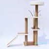 Scratchers Pet Cat Tree House Condo Multi-Level Cat Toys Griffoir pour bois