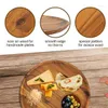 Plates Round Solid Wood Board Whole Acacia Fruit Plate Wooden Saucer Tea Dessert Dinner Breakfast