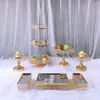Narzędzia do pieczenia 7-10pcs stojak na ciasto kryształowy Zestaw Metalowe lustro Dekoracje babeczki