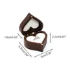 Jewelry Pouches Travel Case Portable Storage Jewelers Heart Box Walnut Holder For Women