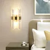 Lámparas de pared, lámpara de cristal americana, Led dorado posmoderno para sala de estar, dormitorio, decoración nórdica para el hogar, accesorios de iluminación para cabecera