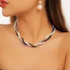 Chains IngeSight.Z Punk Imitation Pearl Chunky Thick Twisted Choker Necklace For Women Vintage Mix Color Cuban Link Clavicle Chain Gift