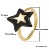 Eheringe Cottvowomens Mädchen Gold plattiert unregelmäßigen Stern 8 Farben Geometrische verstellbare Eröffnungsring -Fingerbänder Schmuckgeschenke