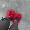 شبشب Pantuflas De Peluches الانزلاق على Zapatillas منفوش قطيفة ضبابي فو المنغولي الفراء النعال شبشب من فرو الماعز شبشب منزلق للنساء T221110