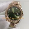 16 estilo relógio masculino 40mm sólido 18k Everose Gold Green Green Dial Sapphire Glass 904L Aço cal.3255 Movimento automático Mechanical V12 Relógios Wristwatches