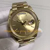 16 Relojes mecánicos de estilo Acero 904L Cristal de zafiro para hombre Esfera de champán Fecha 40 mm Pulsera de oro amarillo Cal.2836 Movimiento V12 Relojes de pulsera Reloj