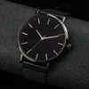 HBP Casual Classic Mens Watches Business Design Clock Luxury Stainless Steel Ultra-thin Mesh Band Quartz Men Watch Montres de luxe