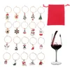 Decorações de Natal 20 Pçs / set Marcadores de Vidro de Vinho de Natal Encantos de Marcador de Bebida de Feriado para Óculos de Vinho T221110227m